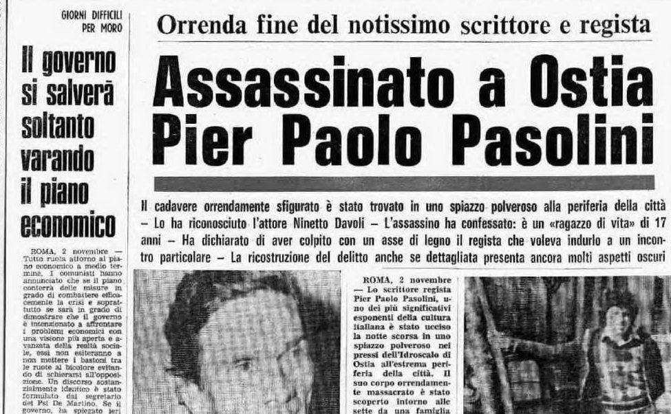 L’omicidio di Pierpaolo Pasolini.